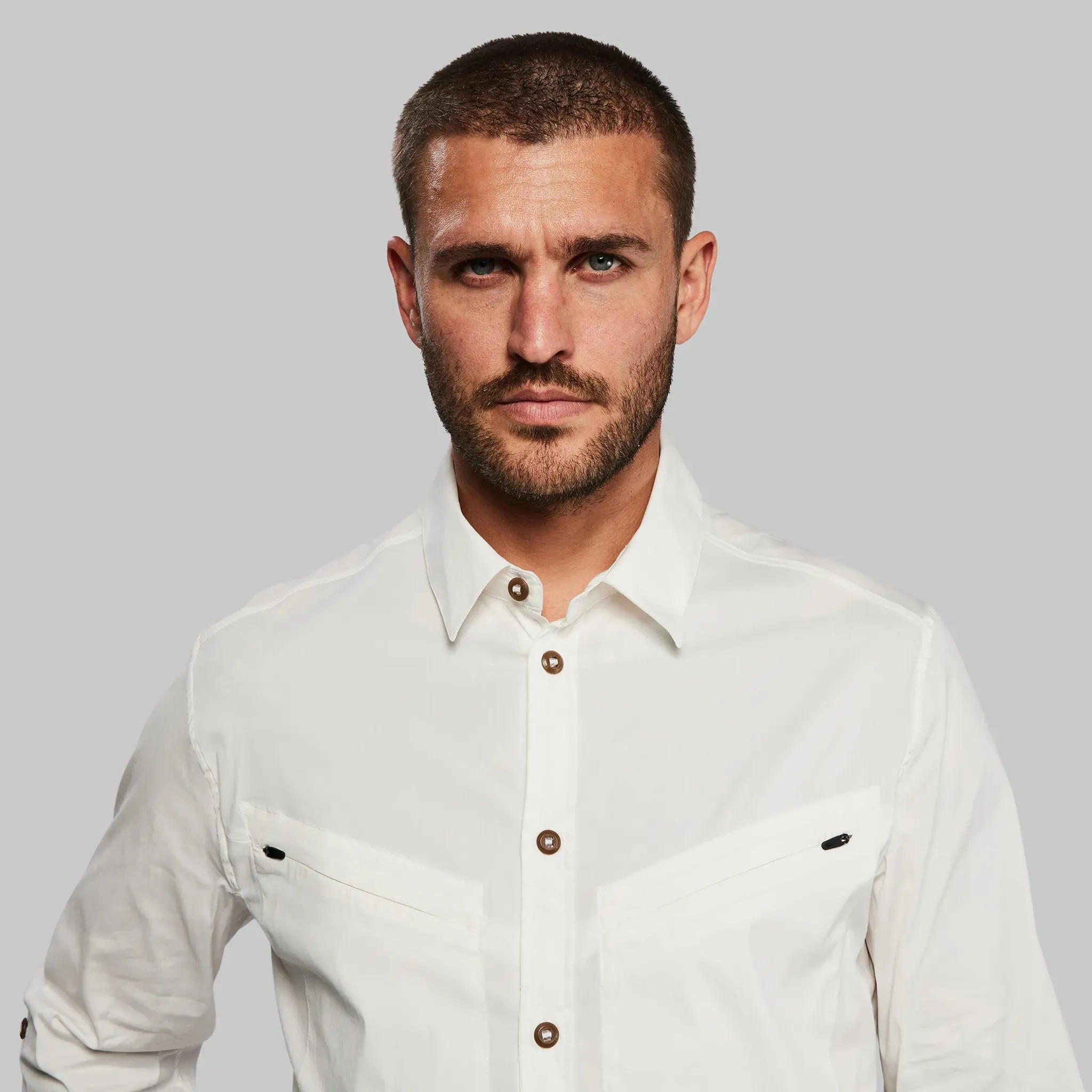 Equator Shirt with Collar. White edition