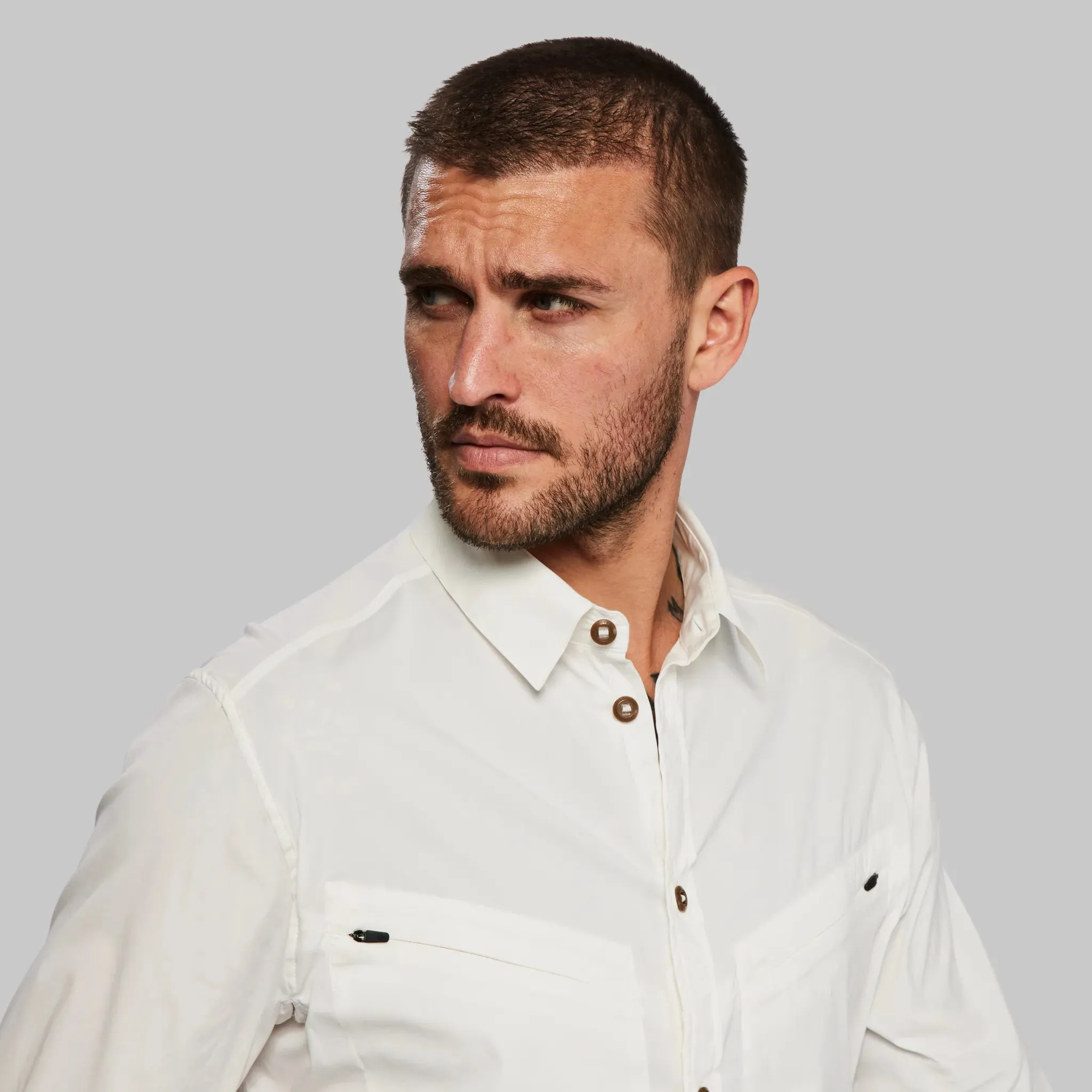 Equator Shirt with Collar. White edition