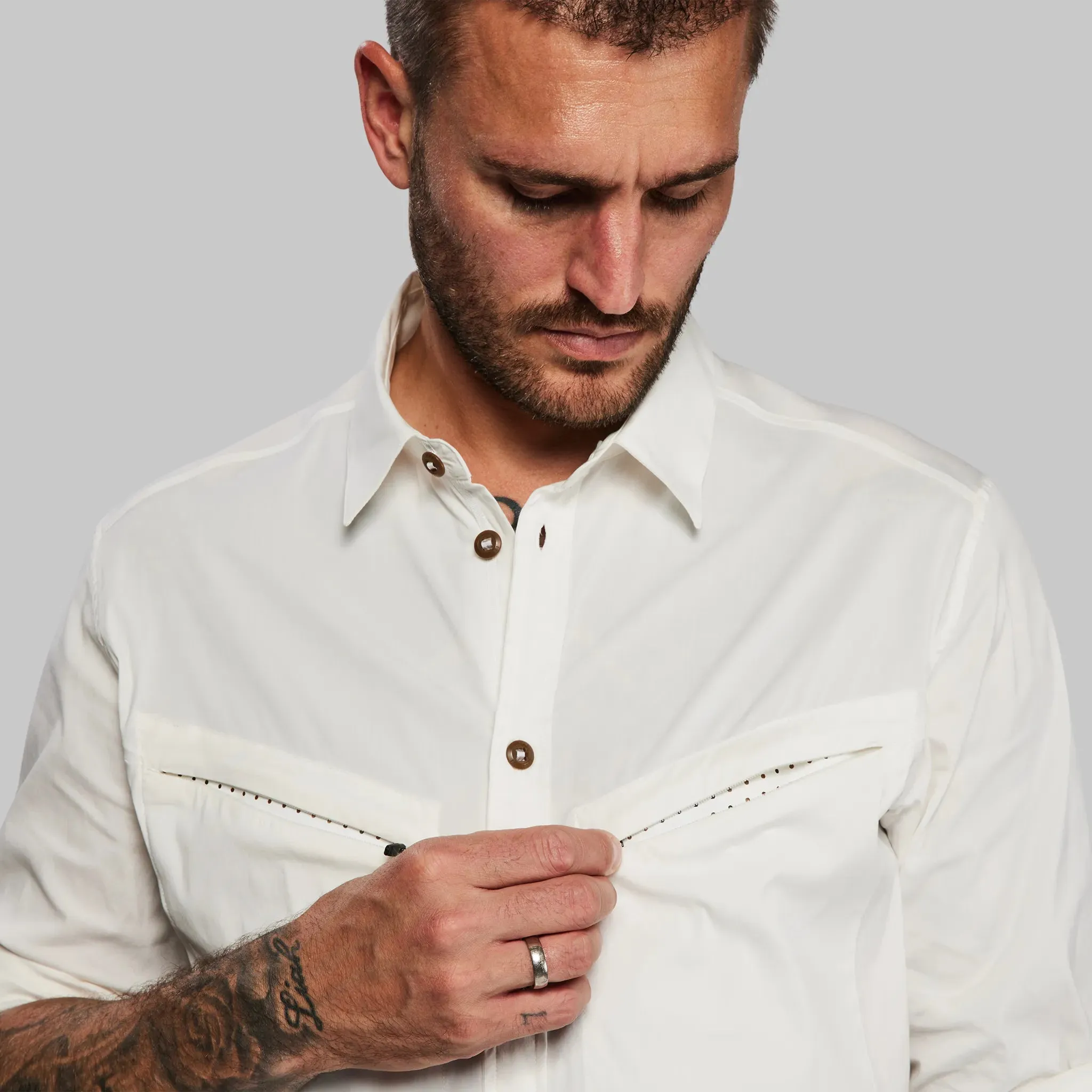 Equator Shirt with Collar. White edition