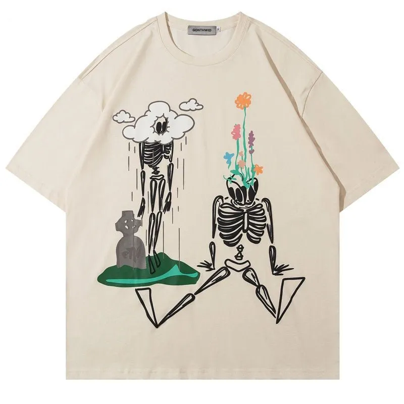 Exilir Skeleton Graphic Print T-Shirt