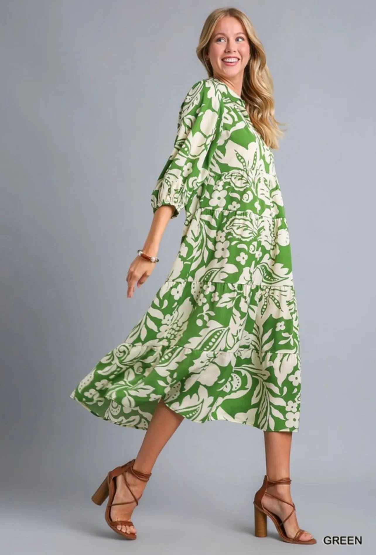 Floral Tiered Midi Dress