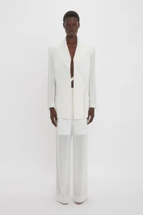 Fold Detail Tailored Jacket In White