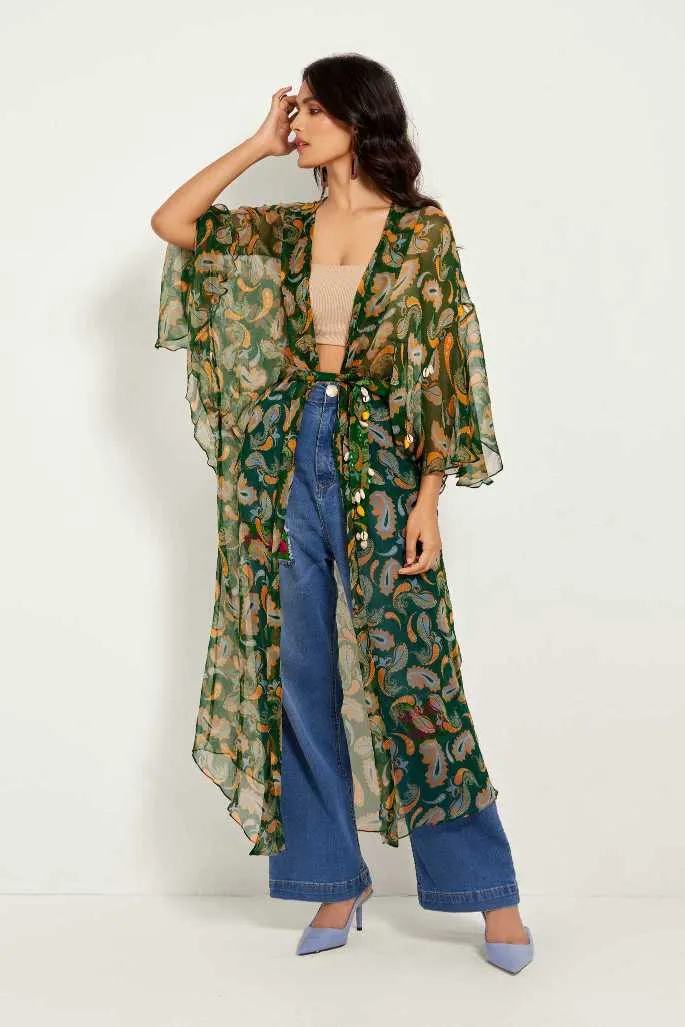 Green Paisley Duster