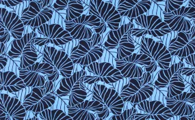 Hawaiian Leaf Knit Jersey Fabric | Blue BLU-0001RP