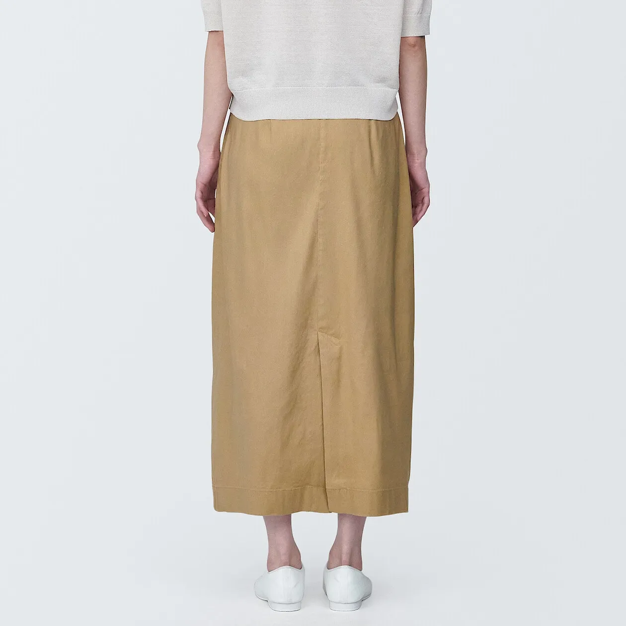 Hemp Blend Stretch Straight Maxi Skirt