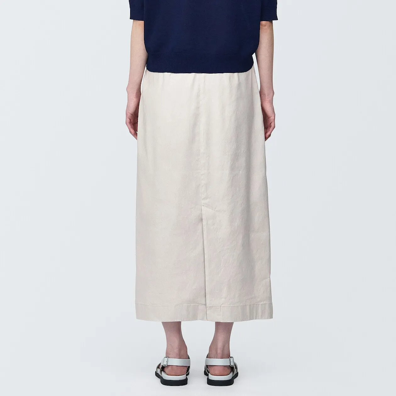 Hemp Blend Stretch Straight Maxi Skirt