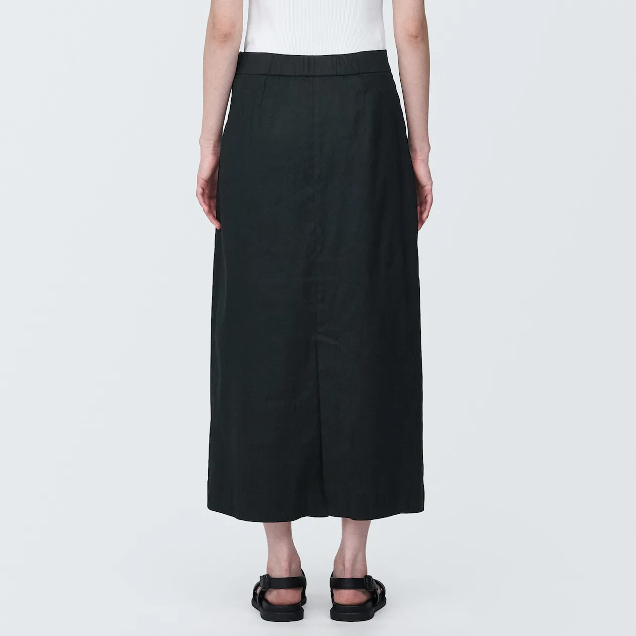 Hemp Blend Stretch Straight Maxi Skirt