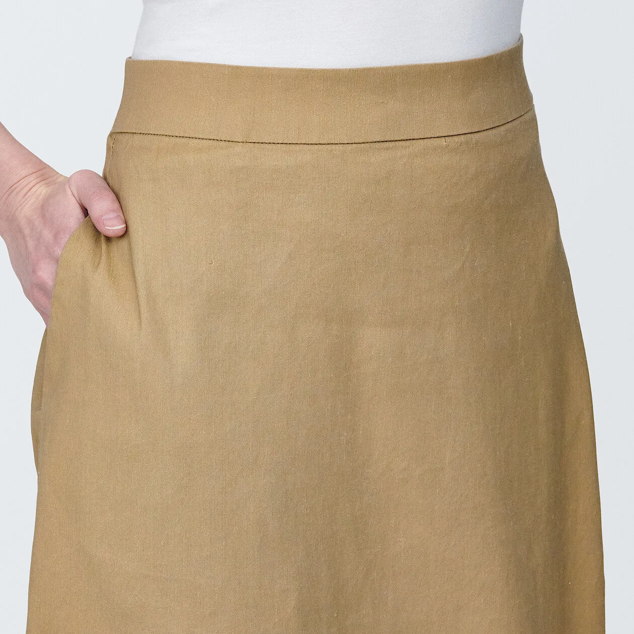 Hemp Blend Stretch Straight Maxi Skirt