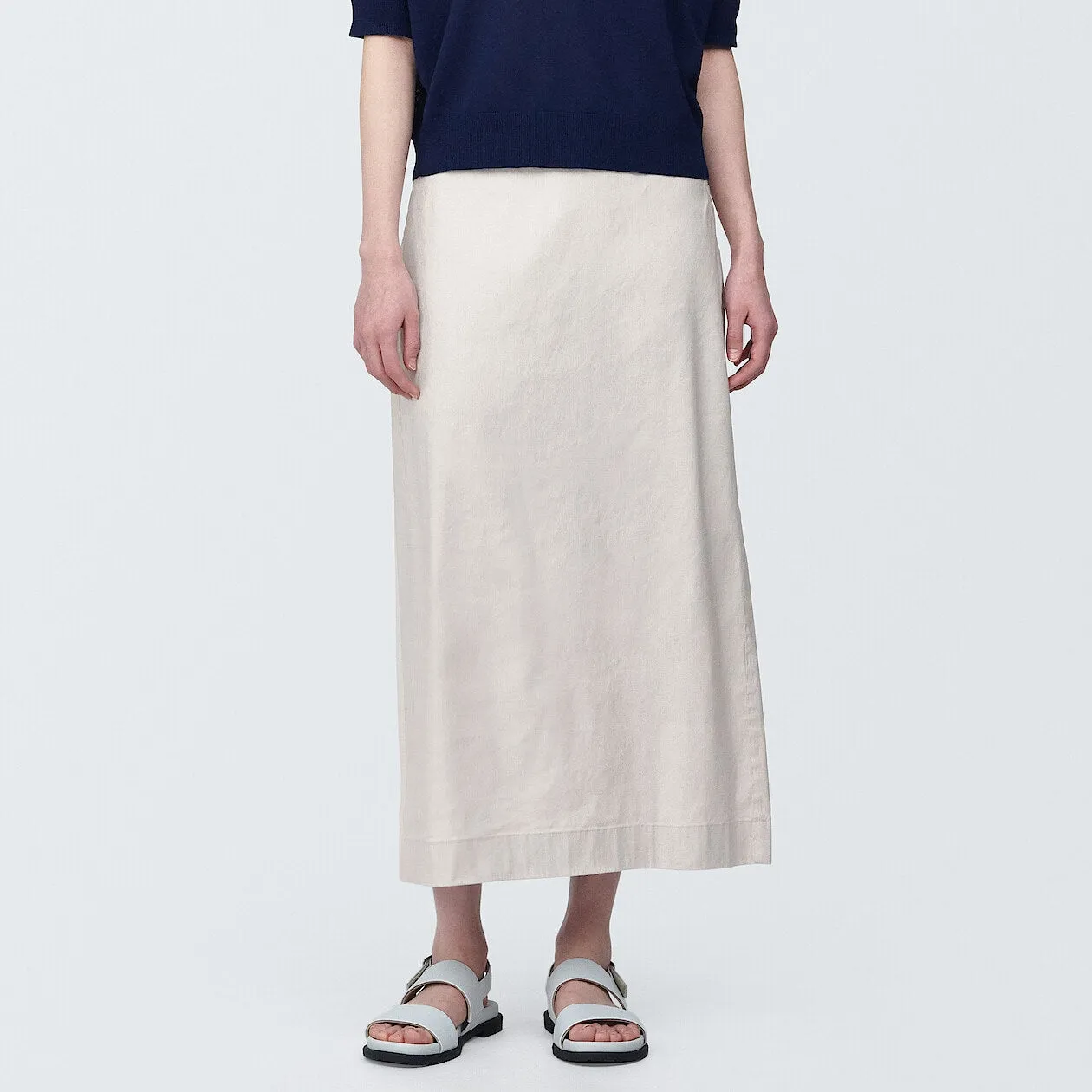 Hemp Blend Stretch Straight Maxi Skirt