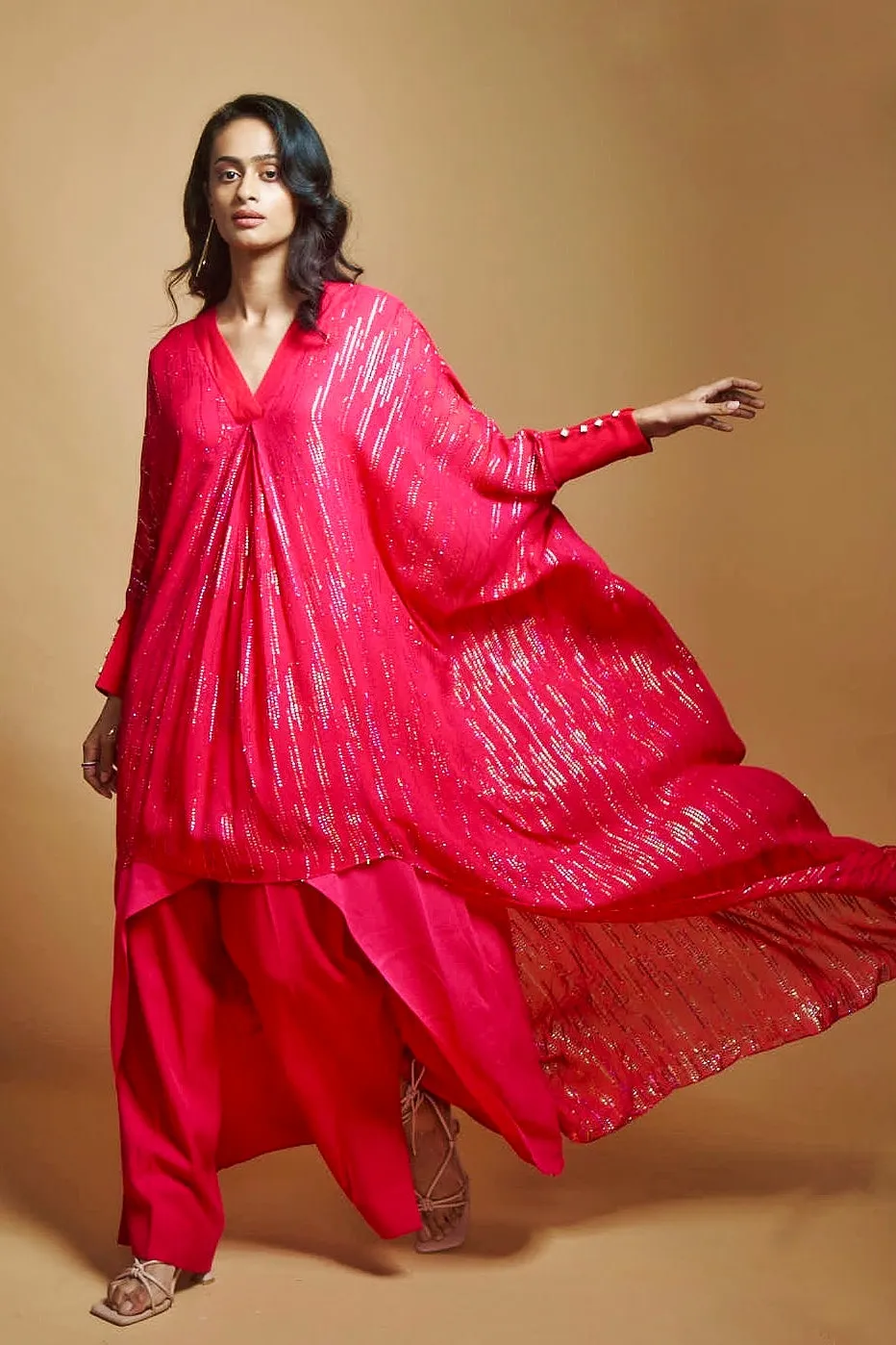 HOT PINK PATHANI TUNIC