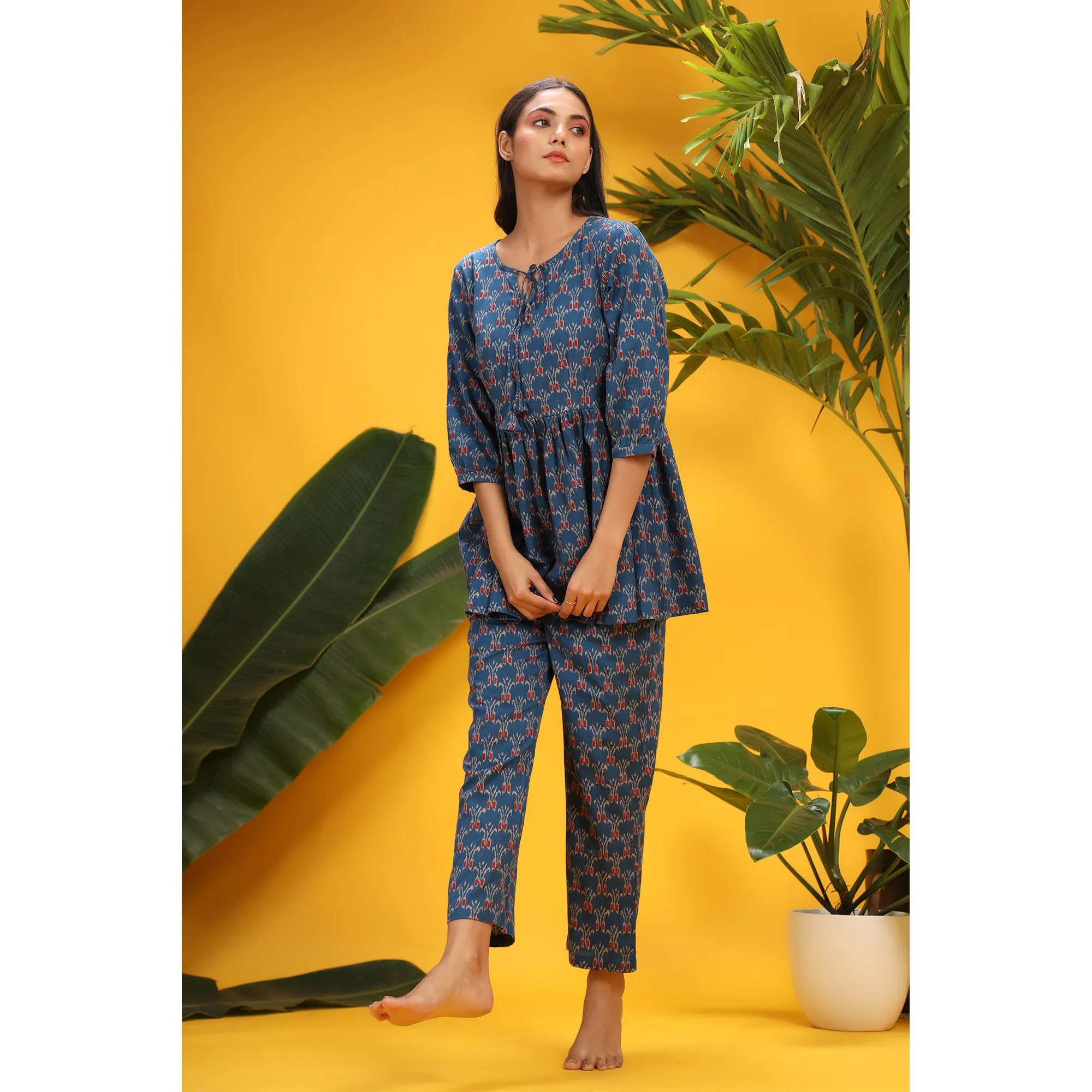 Ikat on Blue Loungewear Set