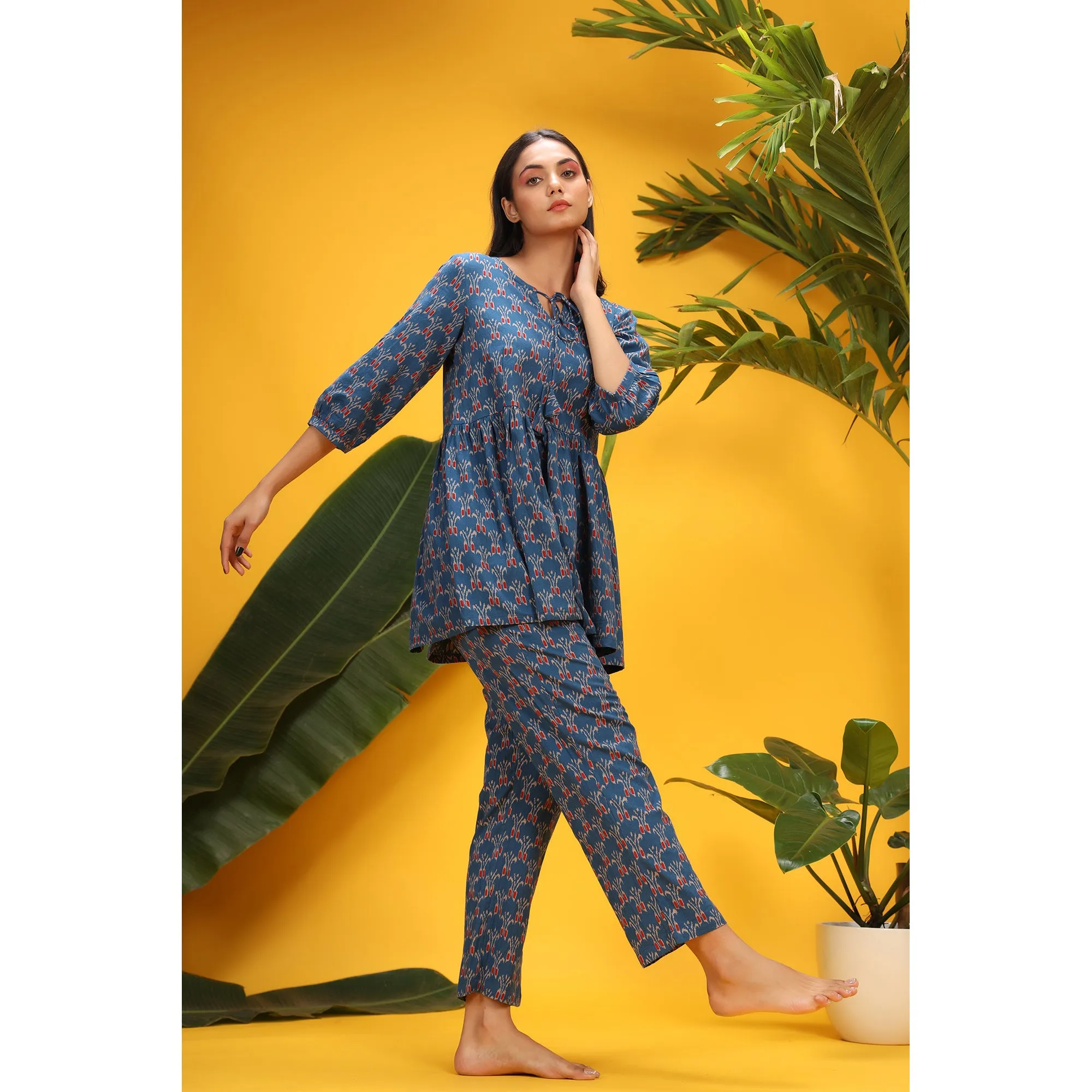 Ikat on Blue Loungewear Set