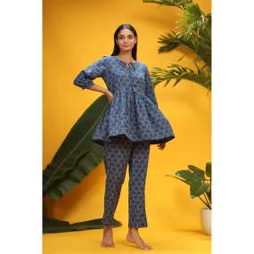 Ikat on Blue Loungewear Set