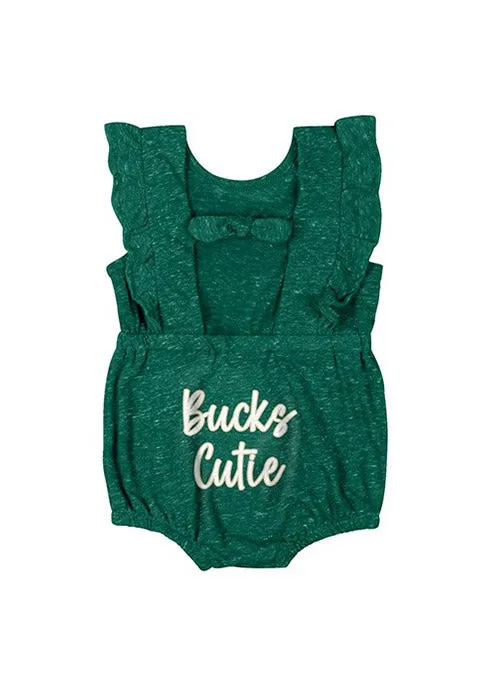 Infant Girls Gidget Ruffle Milwaukee Bucks Onesie