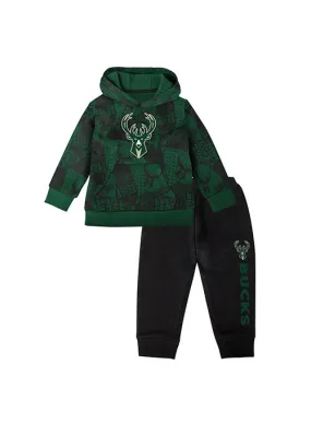 Infant Outerstuff Icon Milwaukee Bucks Hooded Sweatshirt & Fleece Pants Set