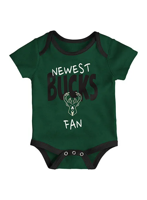 Infant Outerstuff Slam Dunk Milwaukee Bucks 3-Piece Onesie Set