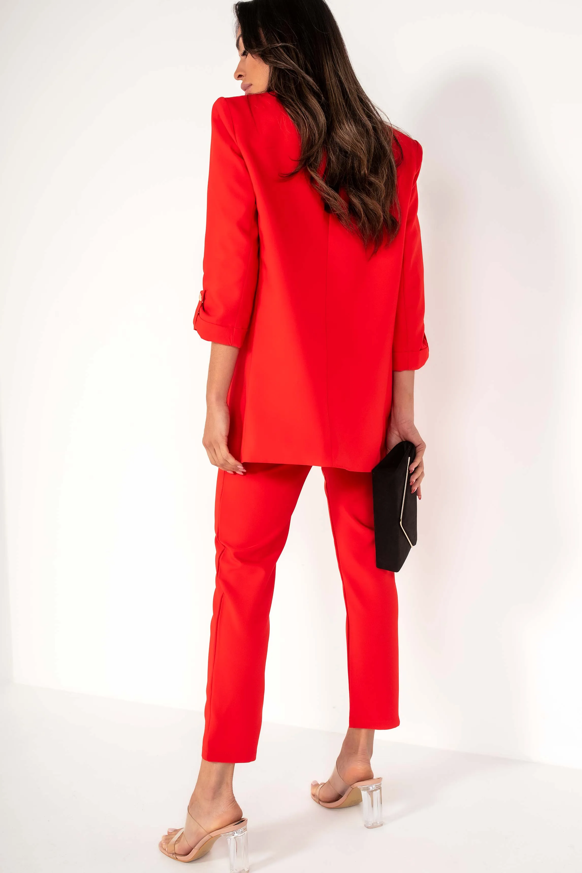 Kaisley Red Padded Shoulder Blazer