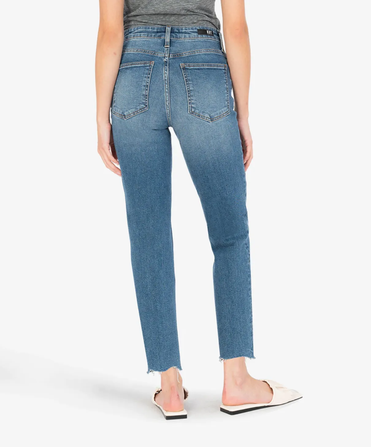 Kut Jeans | Rachael High Rise Fab Ab Mom with Raw Hem