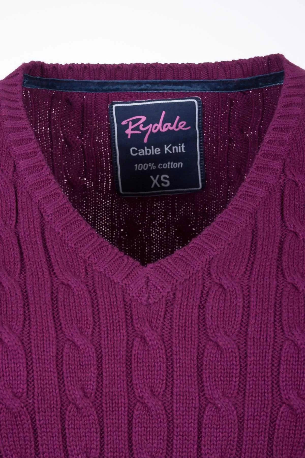 Ladies Cable Knit V Neck Jumper