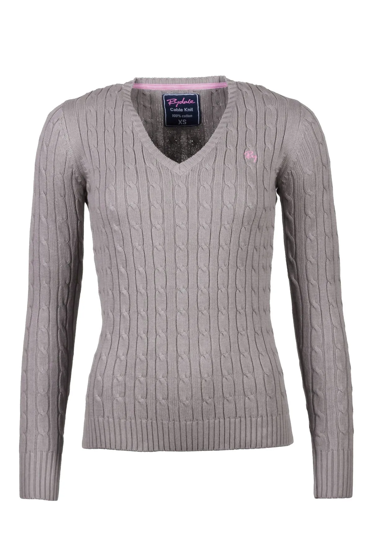 Ladies Cable Knit V Neck Jumper