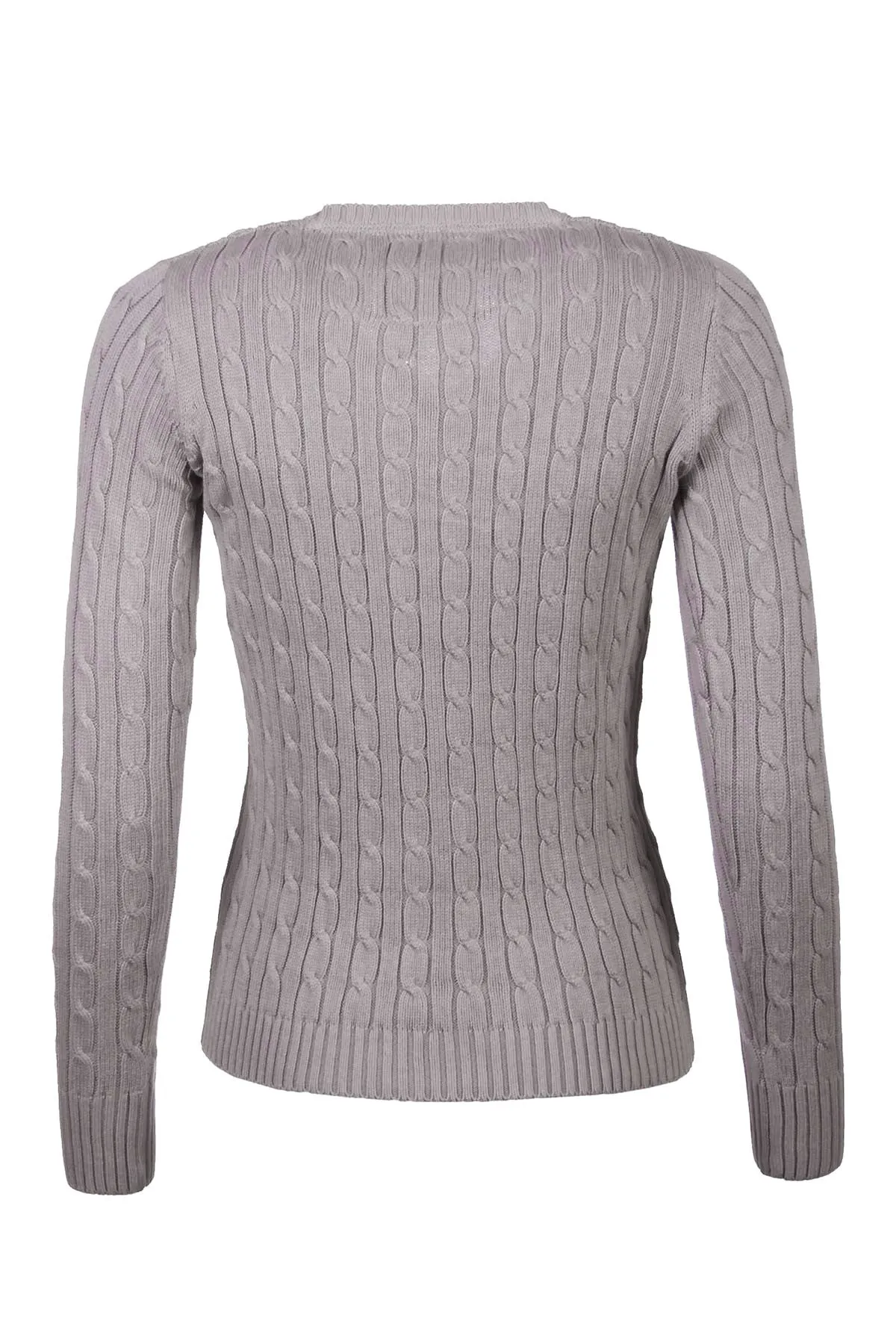 Ladies Cable Knit V Neck Jumper