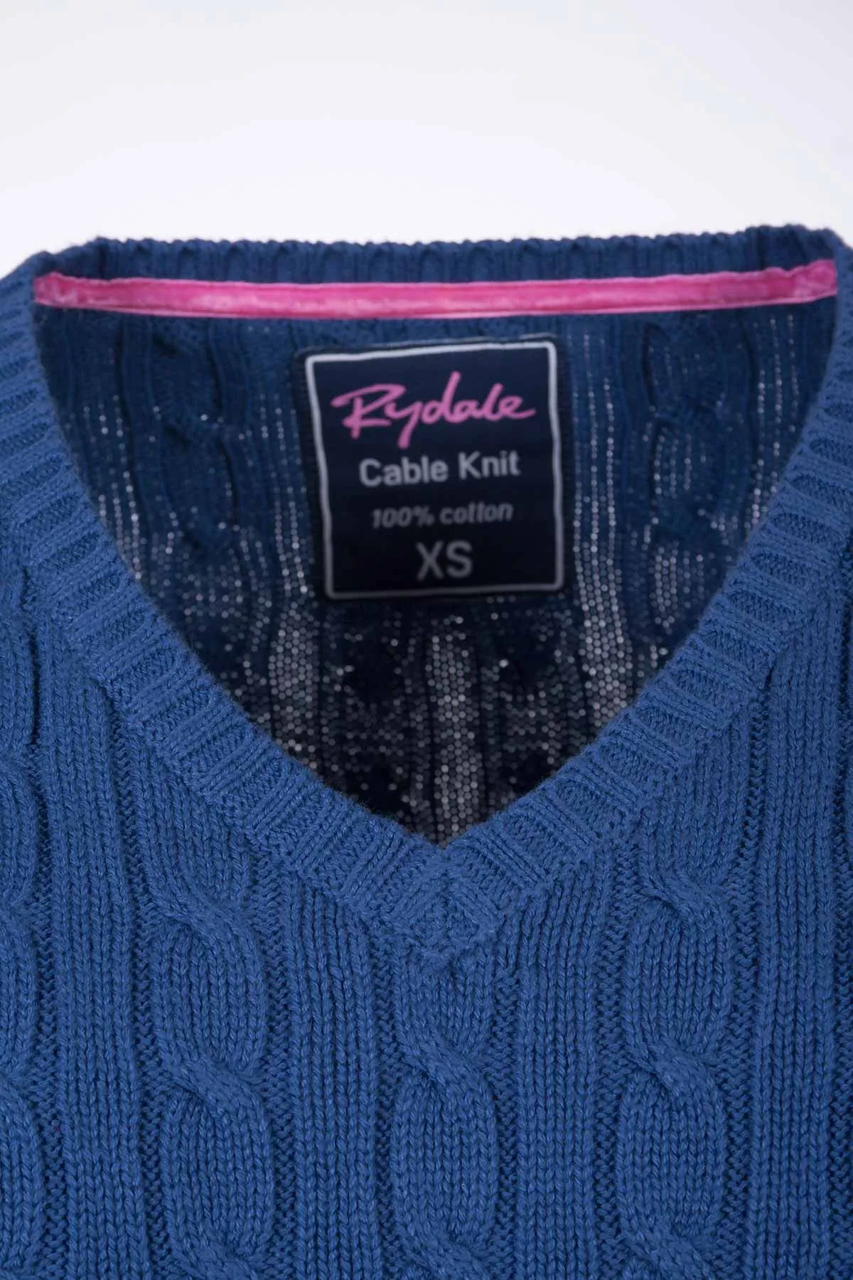 Ladies Cable Knit V Neck Jumper