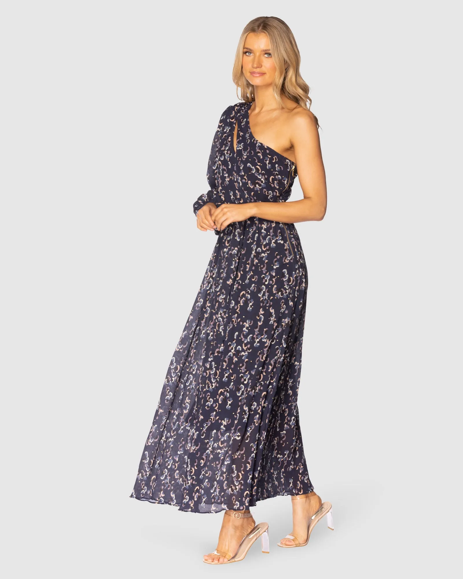 Leah One Shoulder Midi Dress