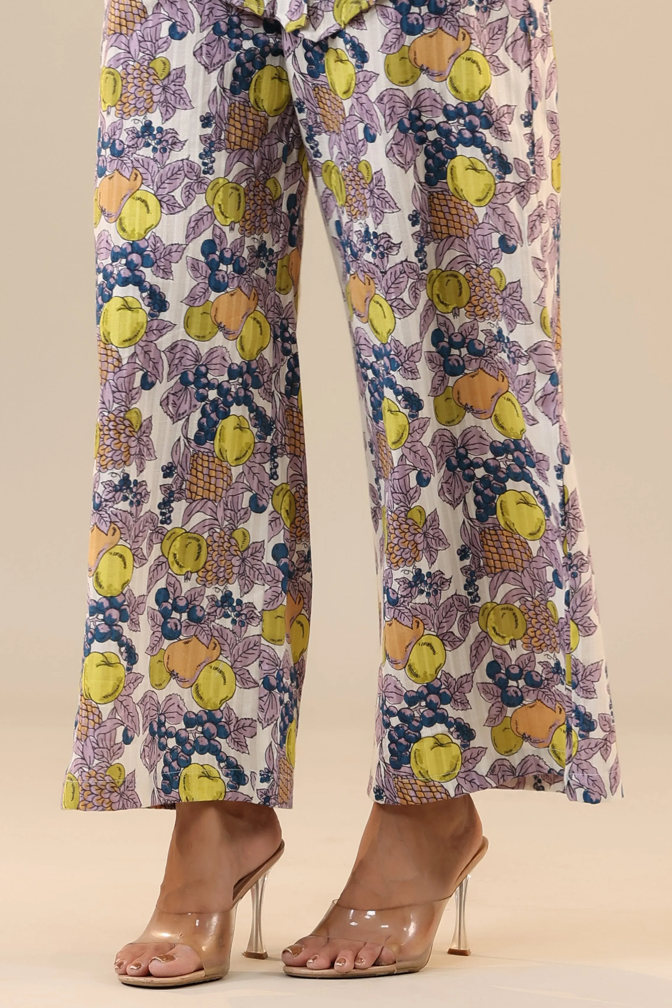 Lemon Pansy Cotton Collared Co ord Set