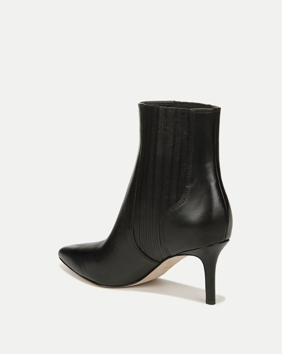 Lisa Leather Mid-Heel Bootie