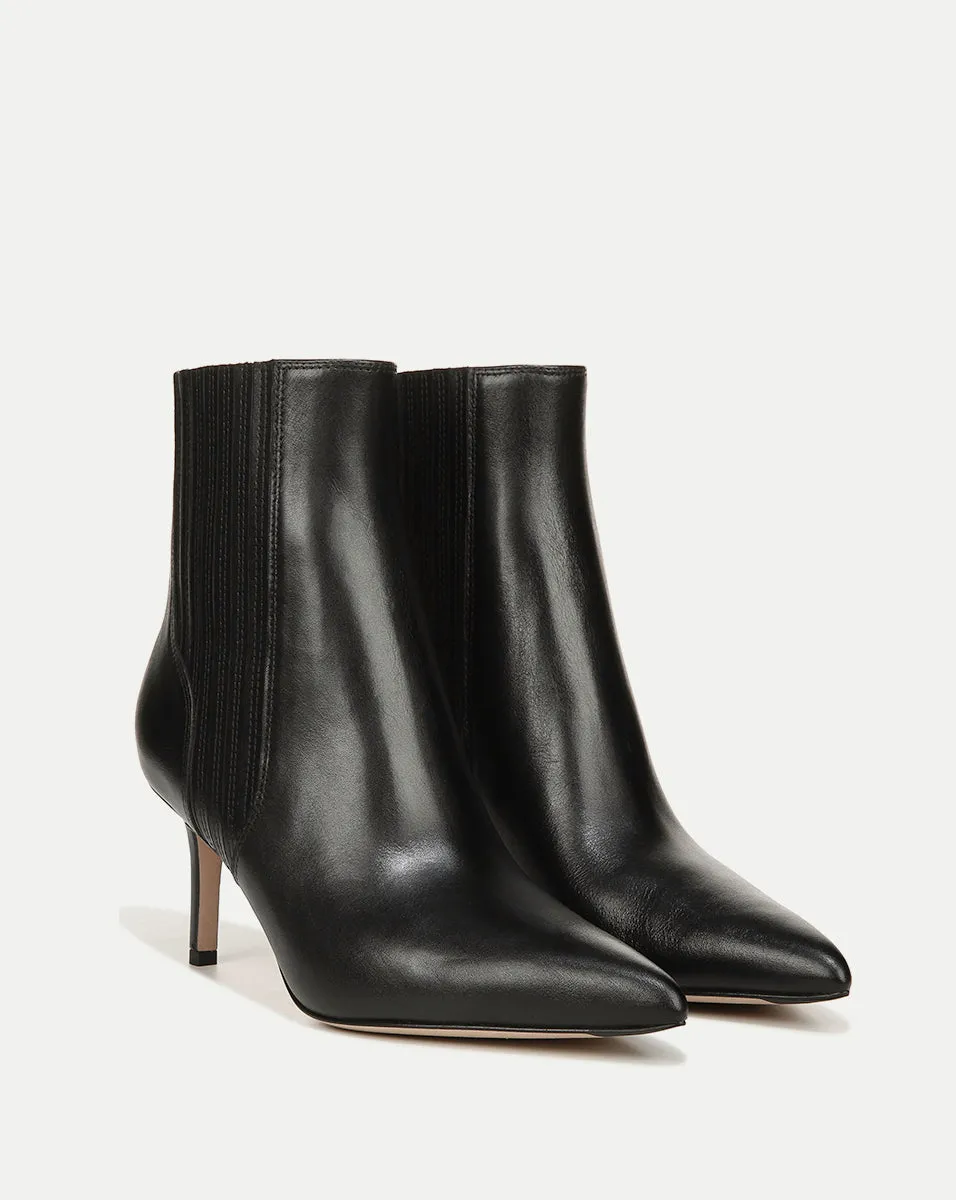 Lisa Leather Mid-Heel Bootie