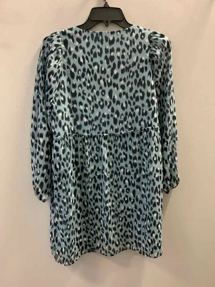 LOFT Dresses and Skirts Size XSP BLU/BLK/WHT Animal Print 3/4 SLEEVE Dress