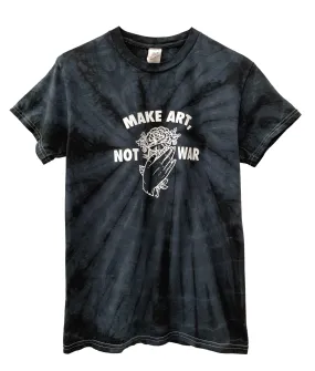 Make Art, Not War Black Tie-Dye Graphic Unisex Tee