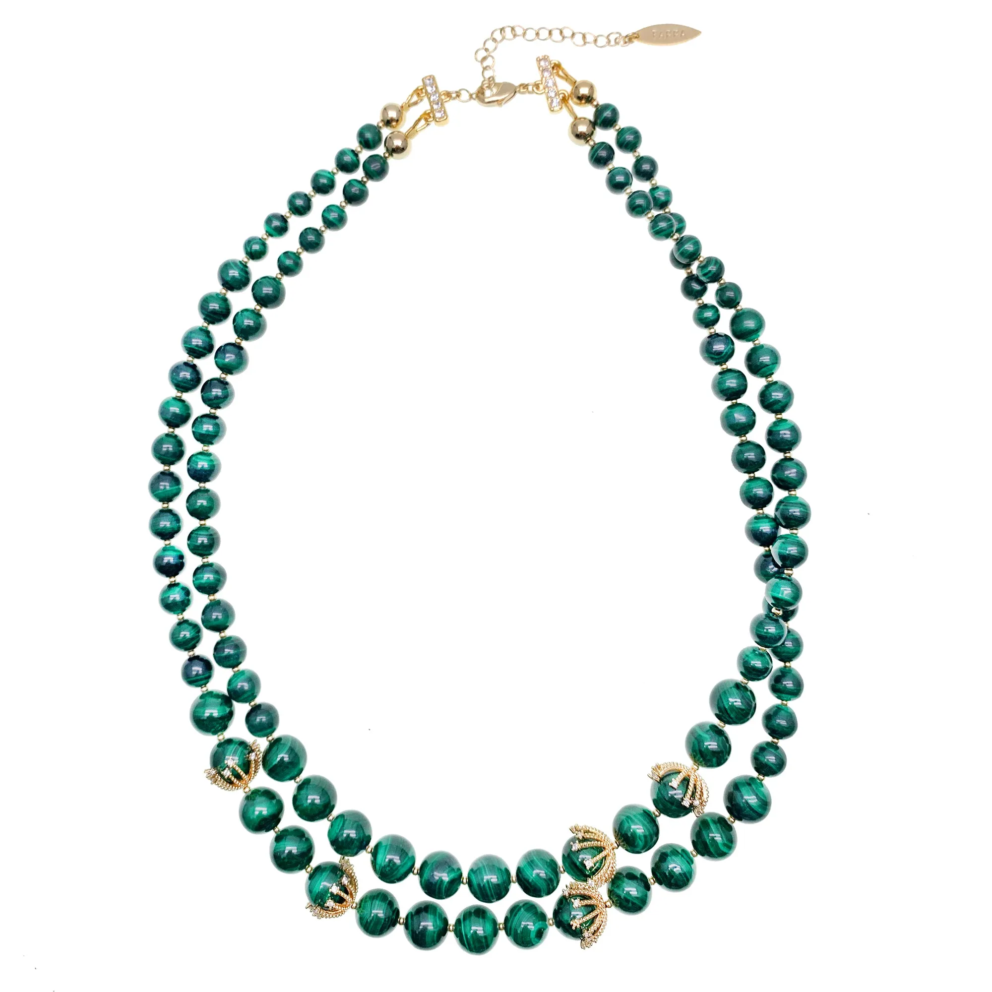 Malachite Double Layers Stunning Necklace HN026