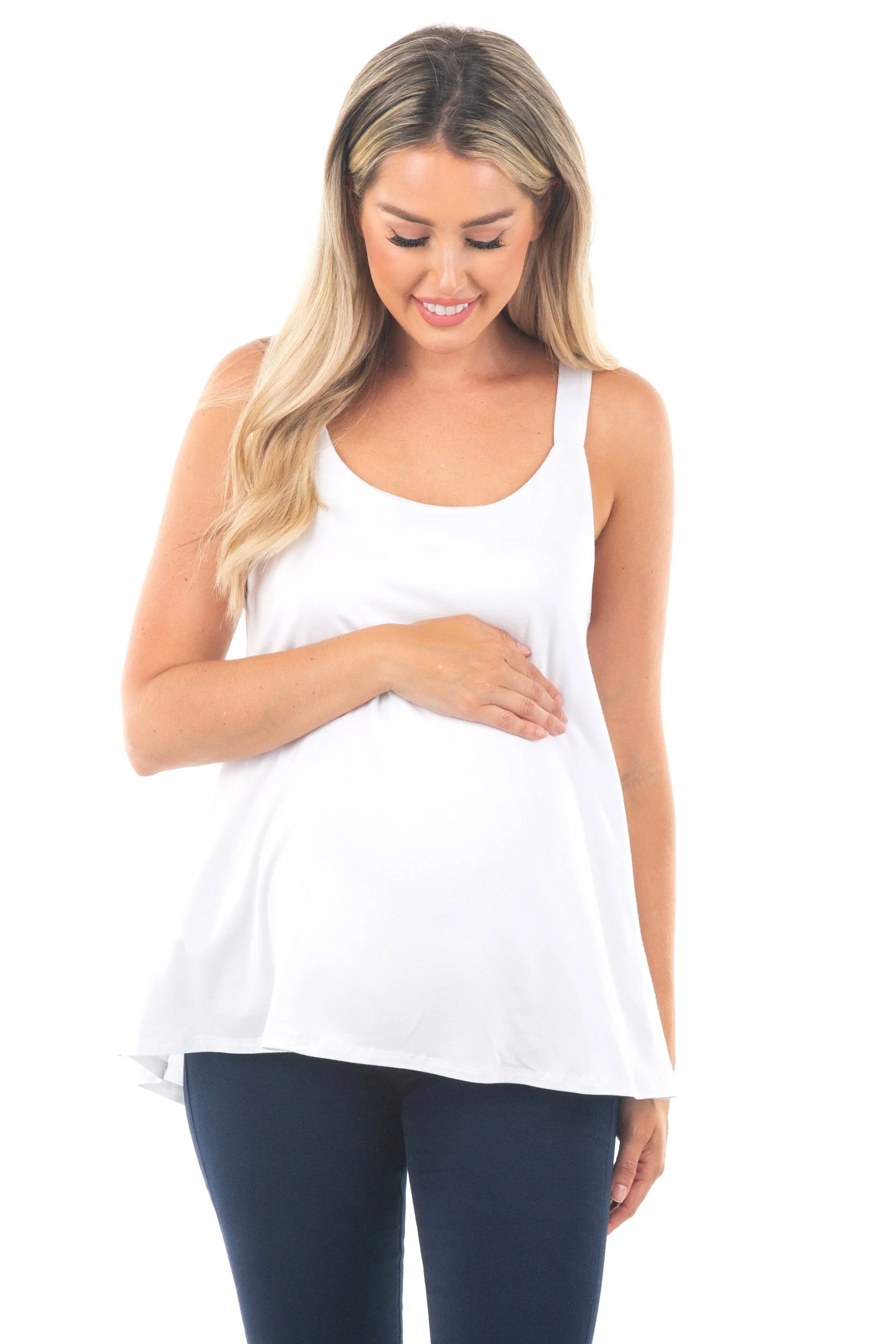 Maternity Sleeveless Flowy Summer Top