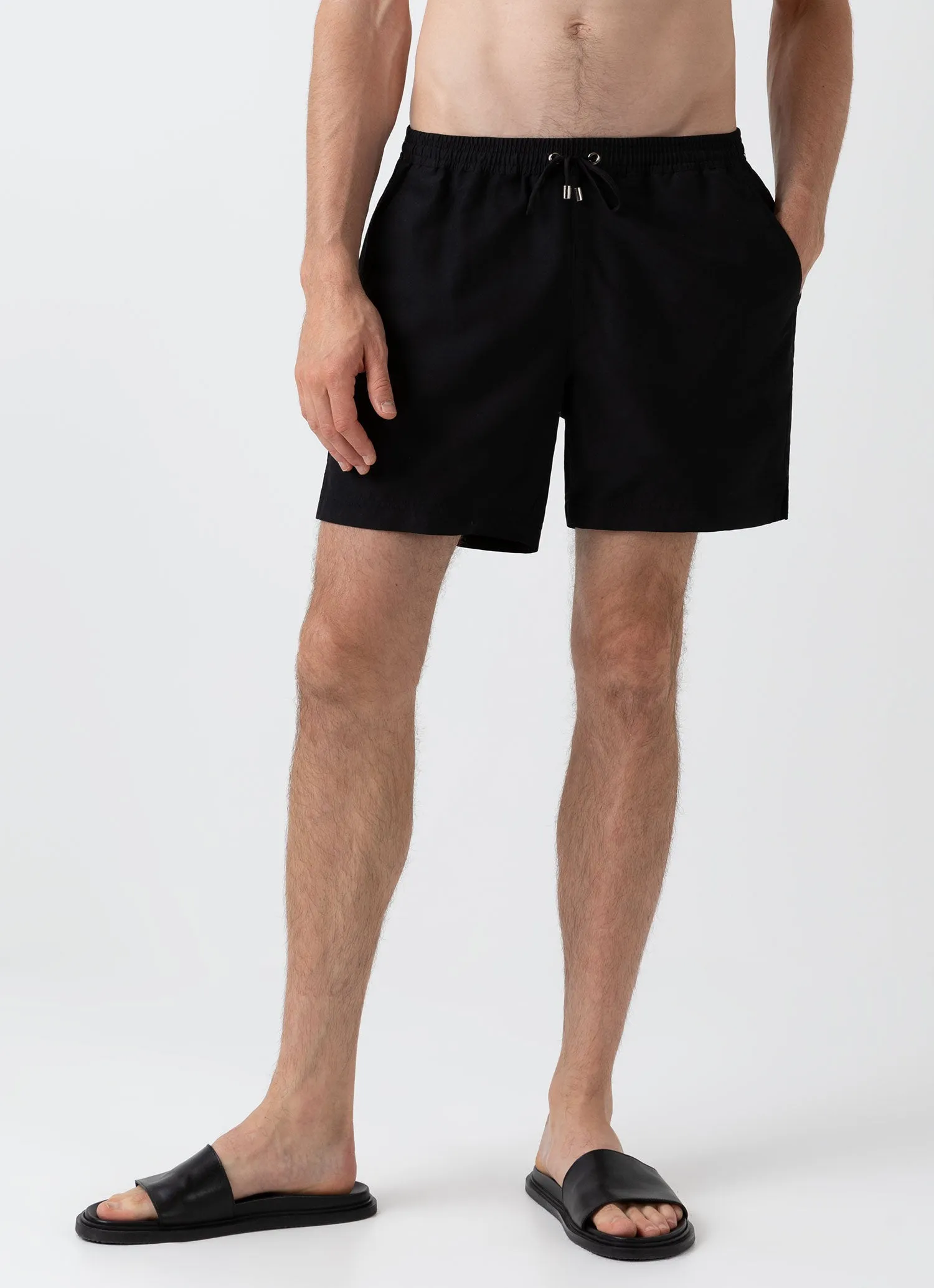 Men's Drawstring Swim Shorts in Black