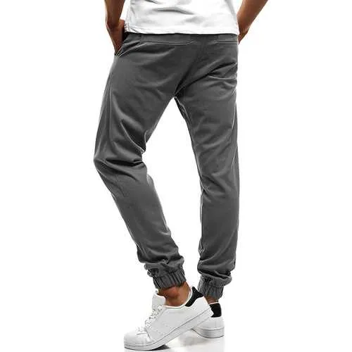 Men's Outdoor Cotton Elastic Waist Casual Jogging Pants