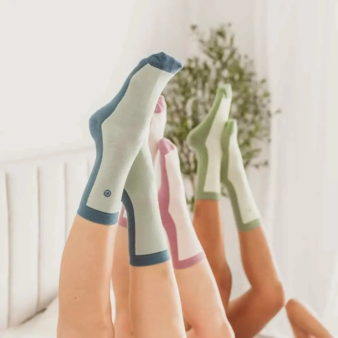 Mixed Patterns Adult Trouser Socks (3-pack) - 98% Organic Cotton