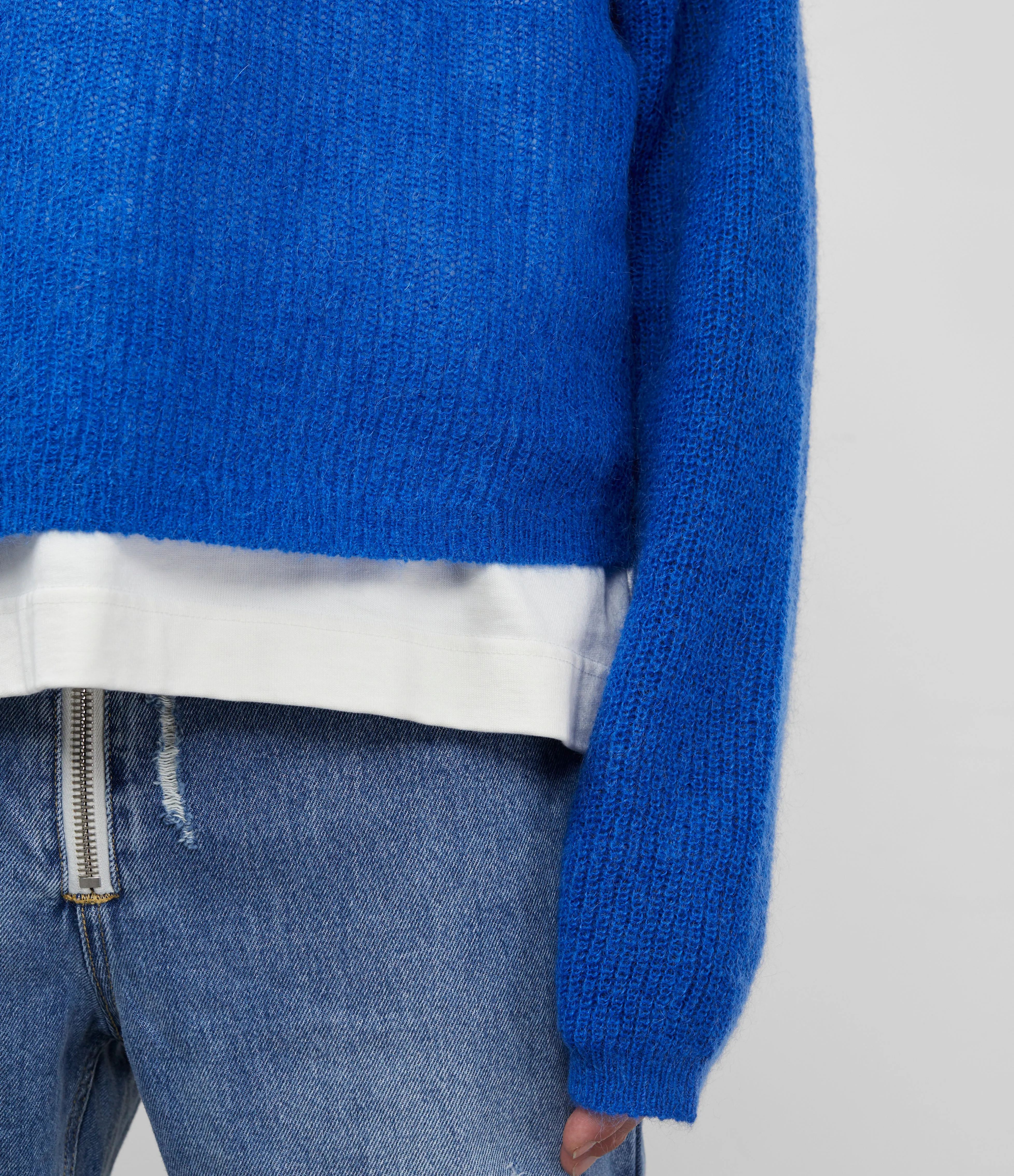 MOHAIR OPEN KNIT SWEATER