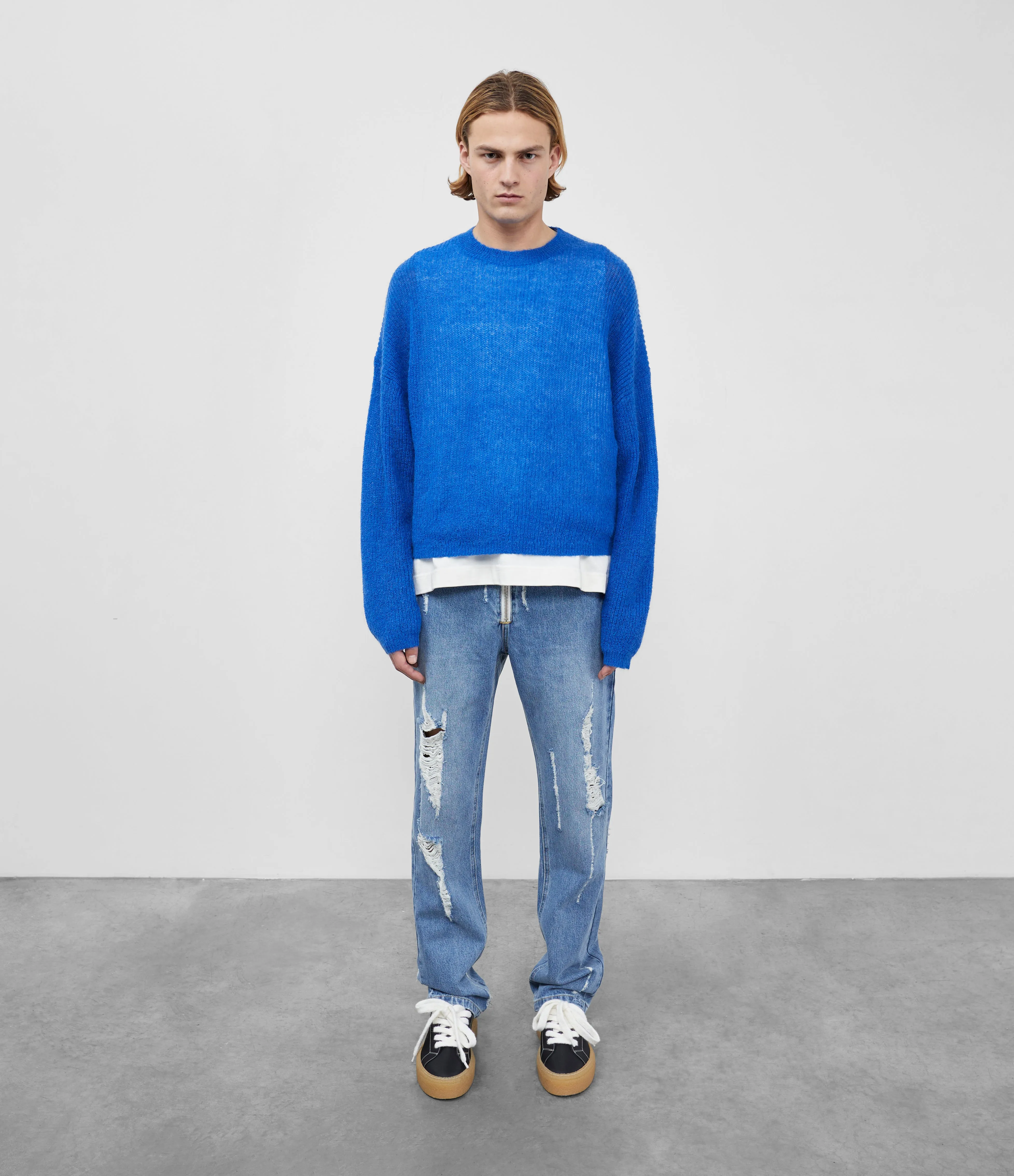 MOHAIR OPEN KNIT SWEATER