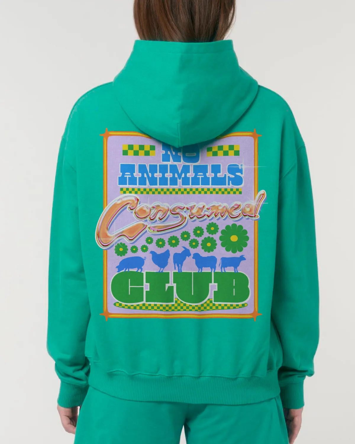 No Animals Consumed Club Deluxe Organic Box Hoodie - Spirulina Smoothie