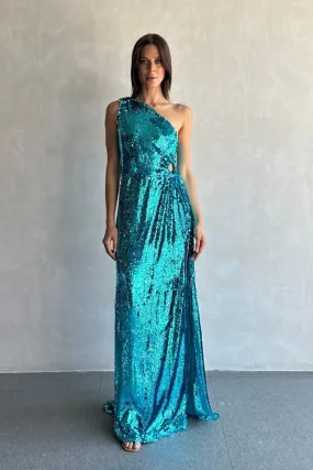 One Shoulder Sequined Dress