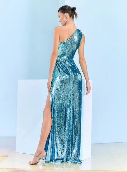 One Shoulder Sequined Dress