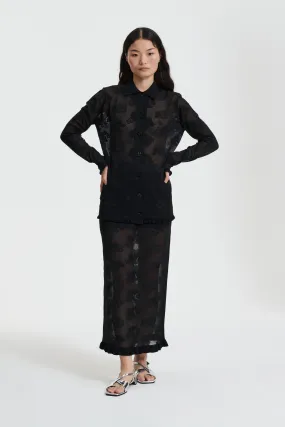 PEGONIA  | SKIRT JACQUARD KNIT BLACK