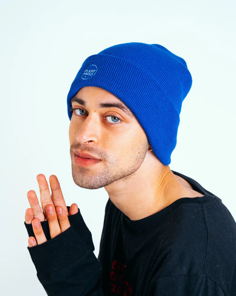 Plant Faced Beanie - Royal Blue