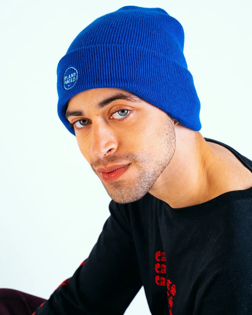 Plant Faced Beanie - Royal Blue