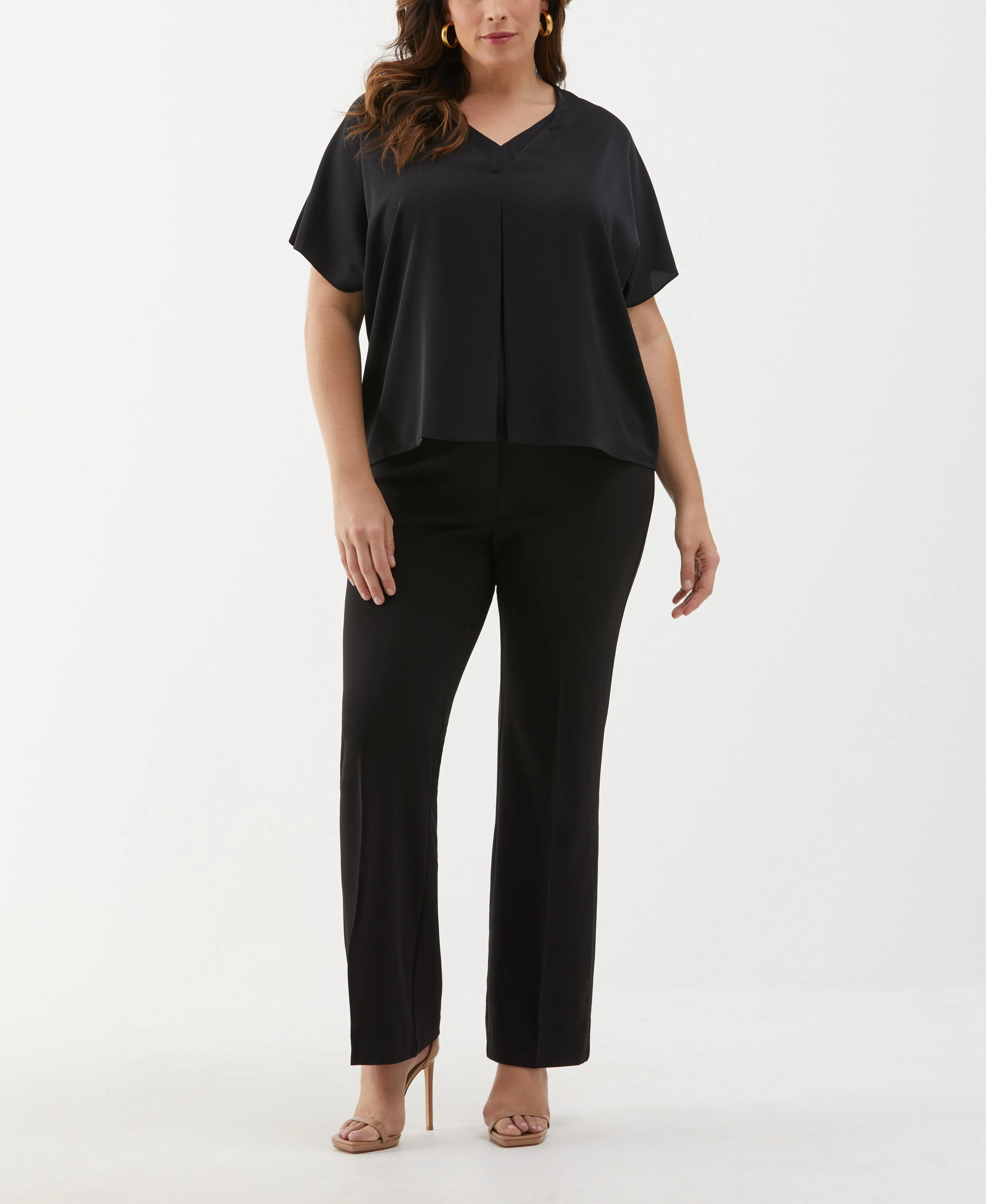 Plus Size Layered Dolman Sleeve Blouse