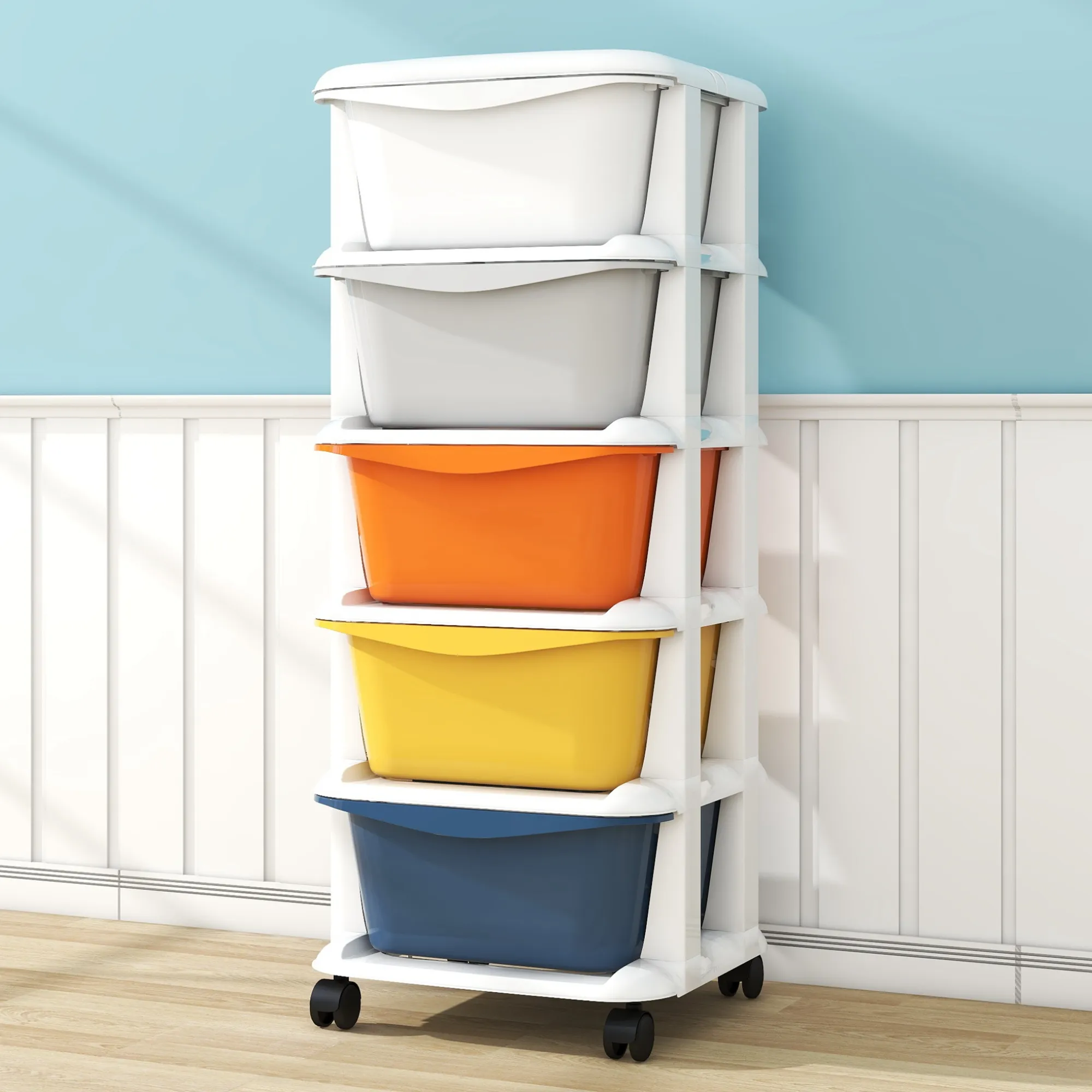 Polka Tots Multi-Purpose Kids Storage Rainbow Organiser Drawer Rack - Colorpop Stack