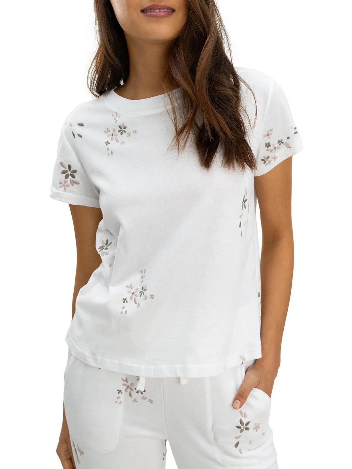 "Love Me" Womens Floral Short Sleeve T-Shirt