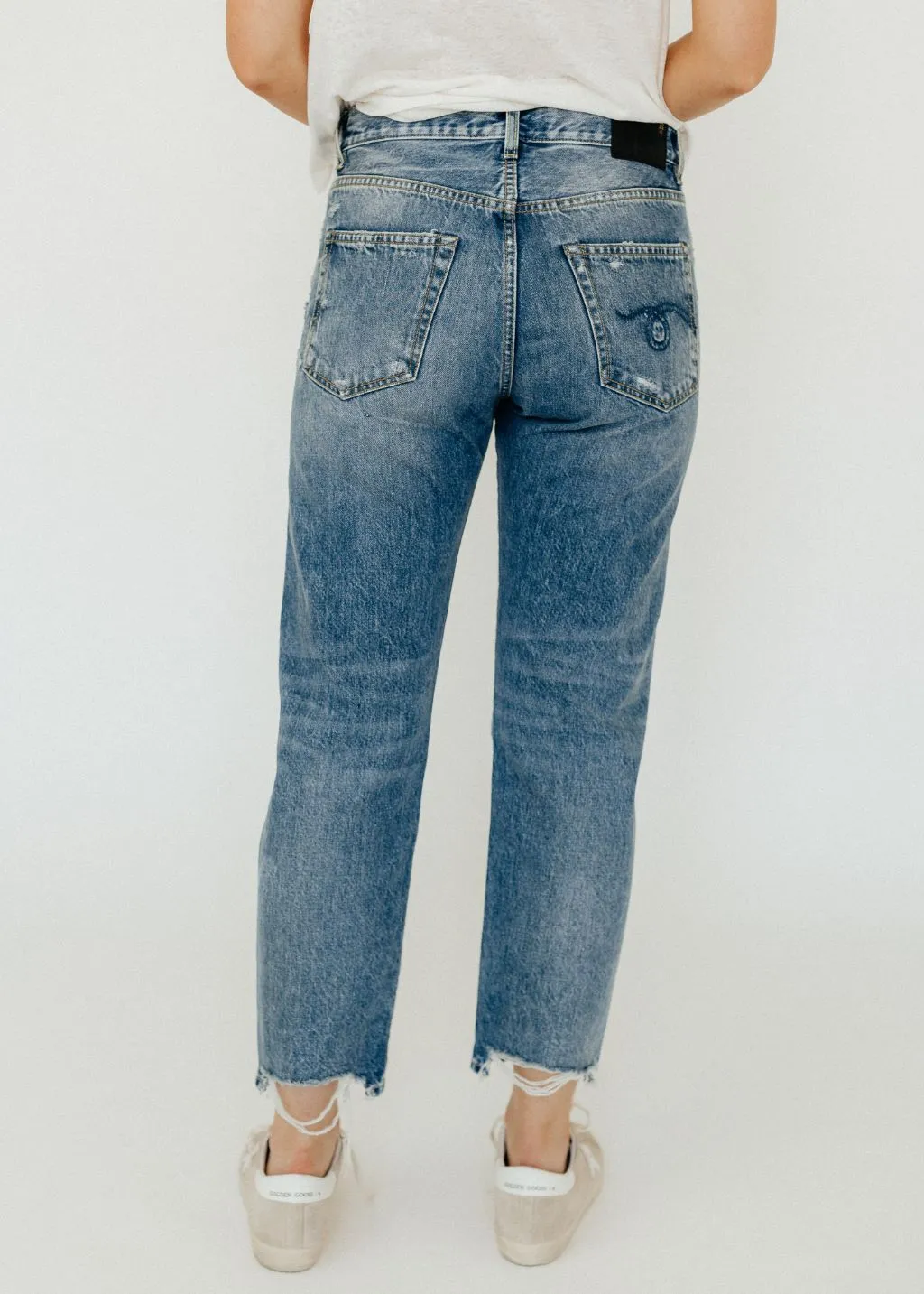 R13 Boyfriend Jeans in Bain Rips