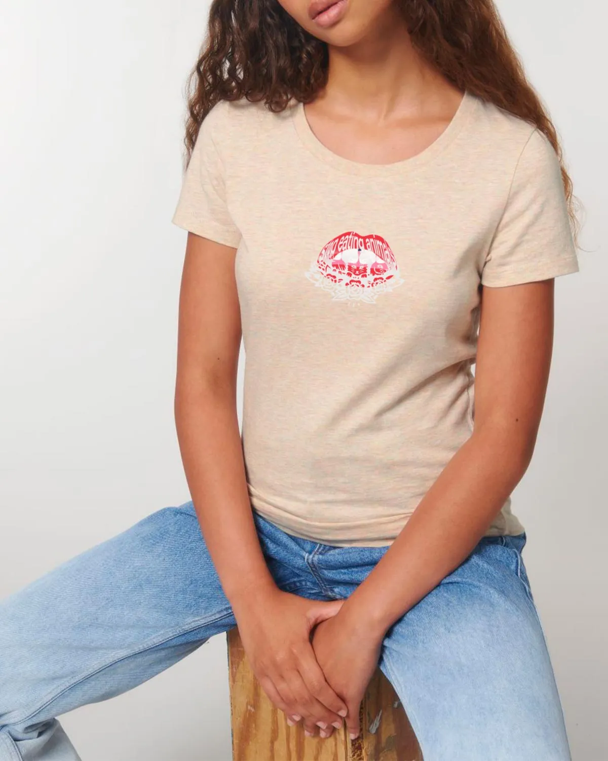 Read My Lips - Femme Tee - Light Pink Heather